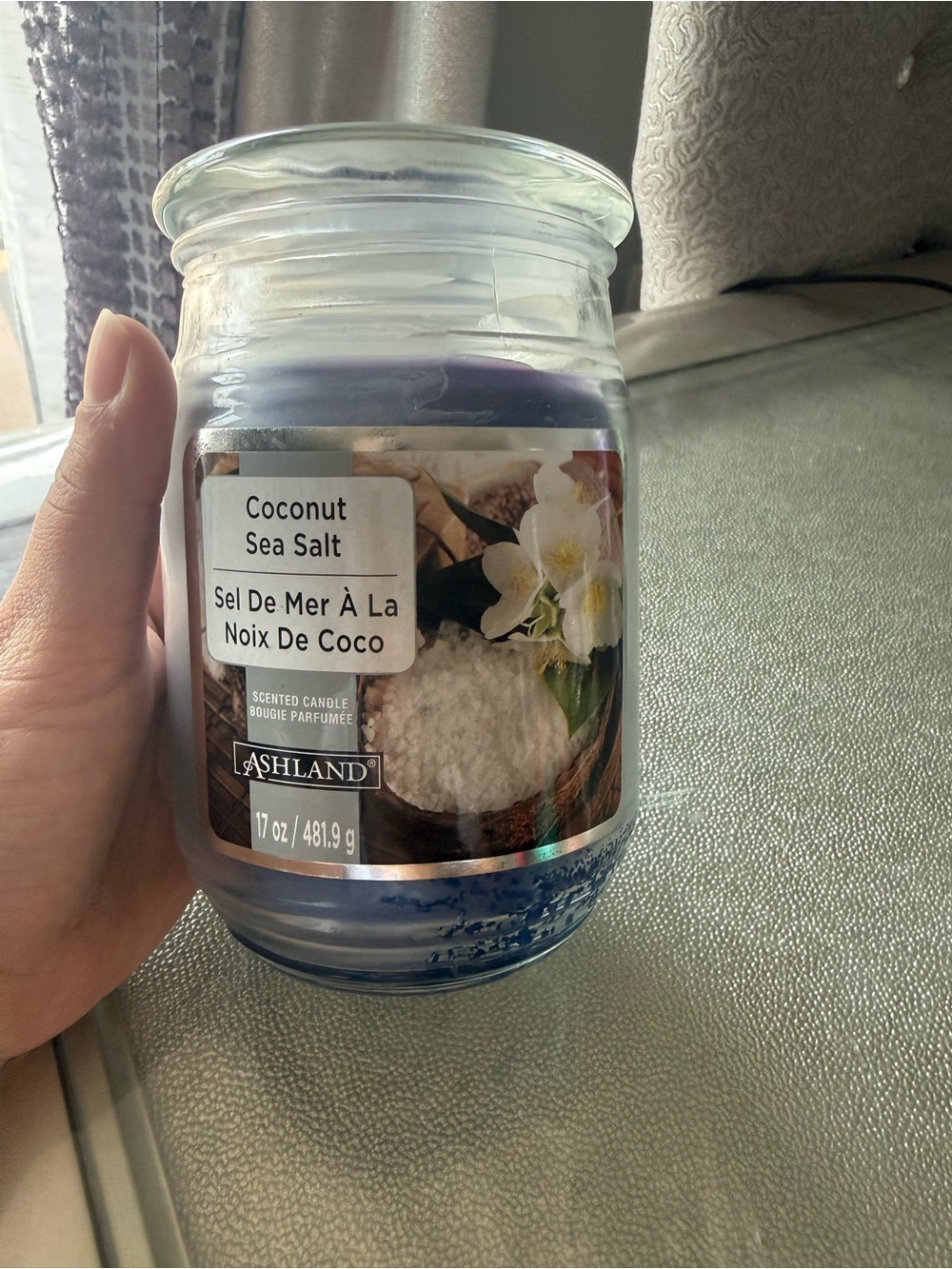 Ashland Coconut Sea Salt Scented Jar Candle - Lavender Purple
